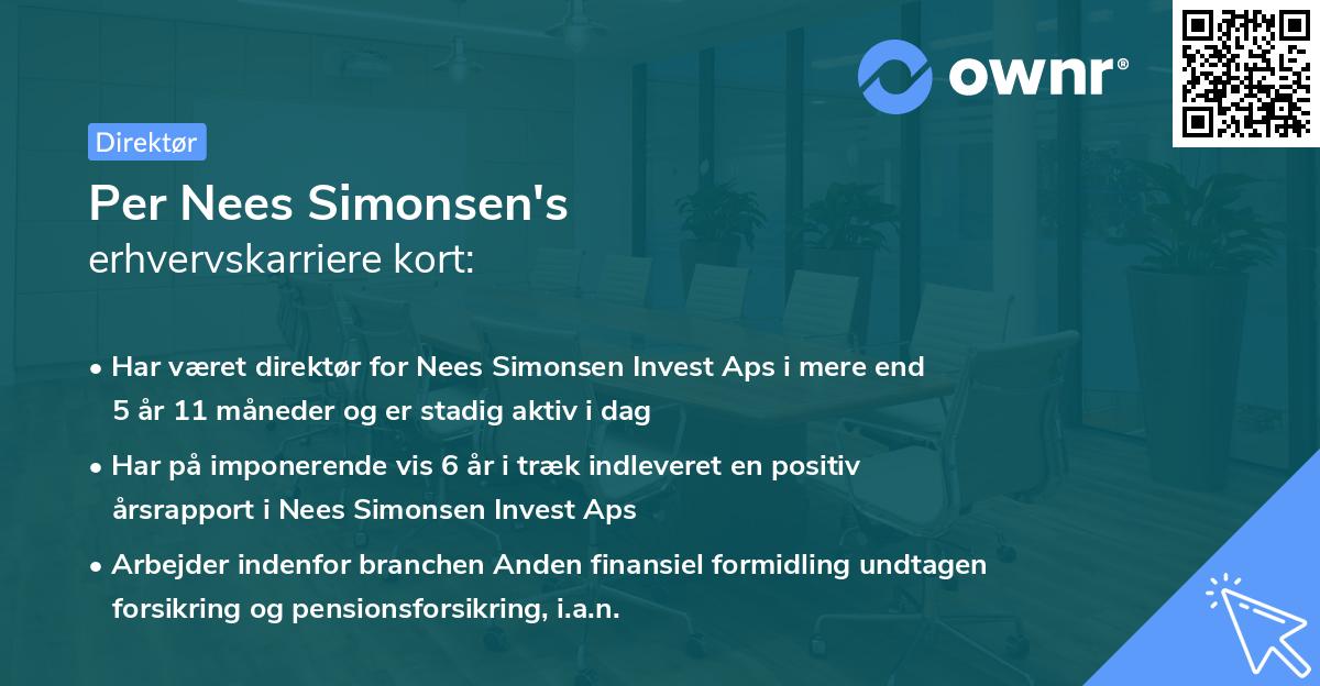 Per Nees Simonsen's erhvervskarriere kort