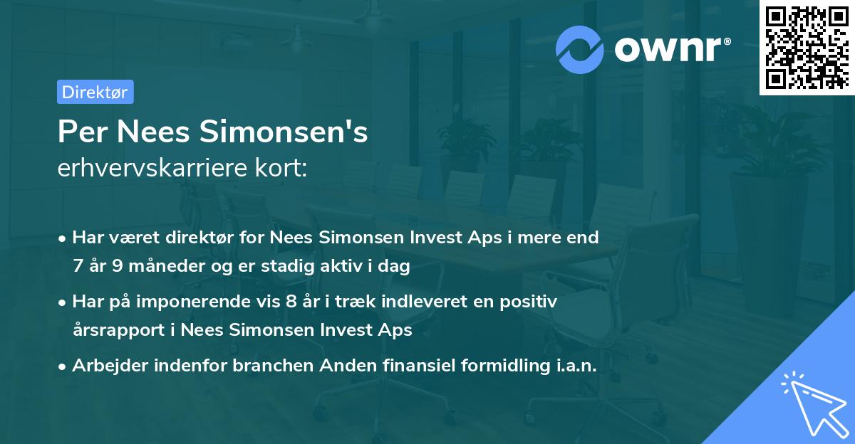 Per Nees Simonsen's erhvervskarriere kort