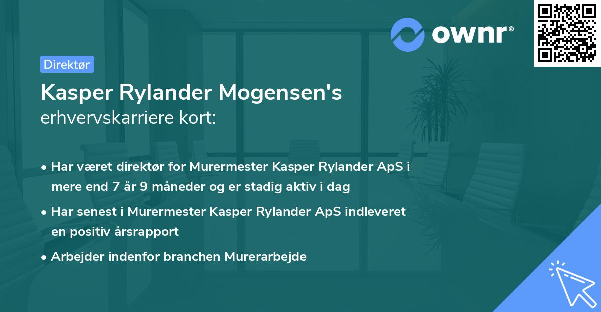 Kasper Rylander Mogensen's erhvervskarriere kort