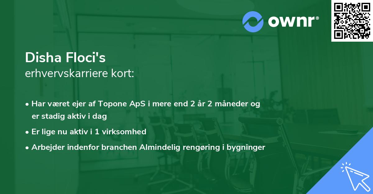 Disha Floci's erhvervskarriere kort