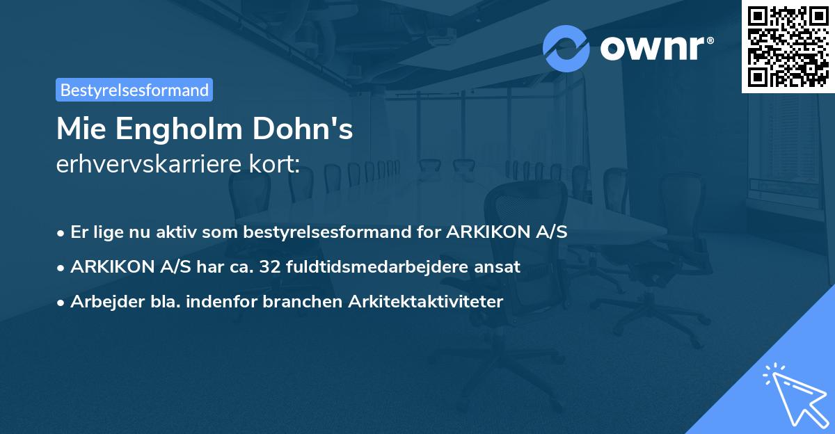 Mie Engholm Dohn's erhvervskarriere kort