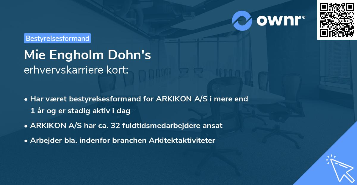 Mie Engholm Dohn's erhvervskarriere kort