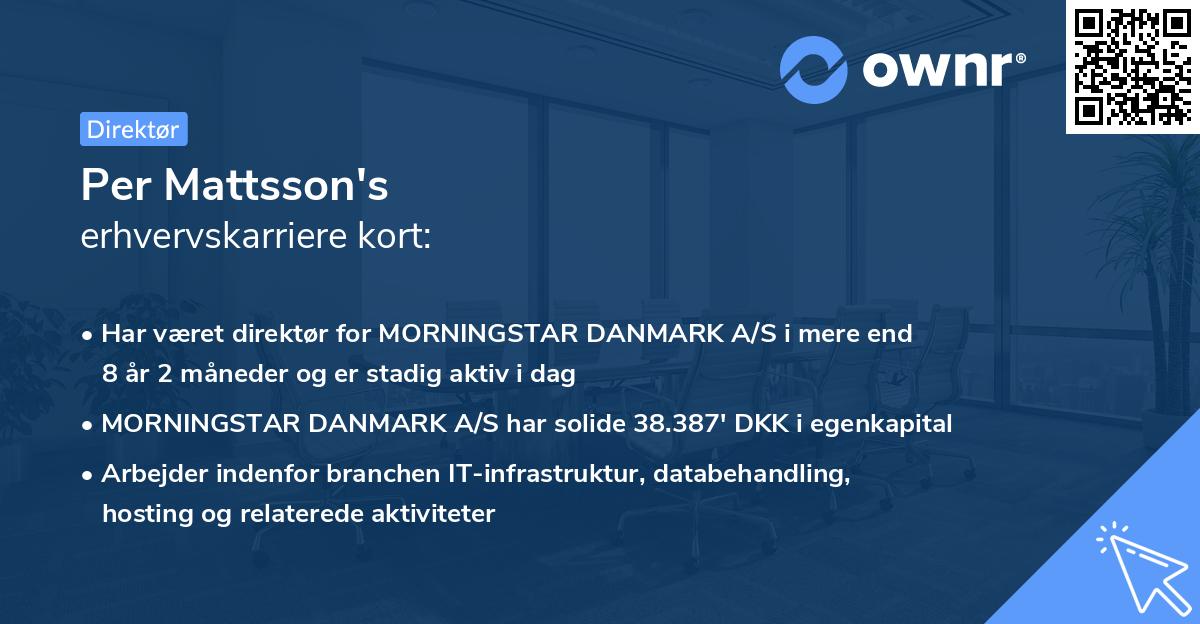Per Mattsson's erhvervskarriere kort