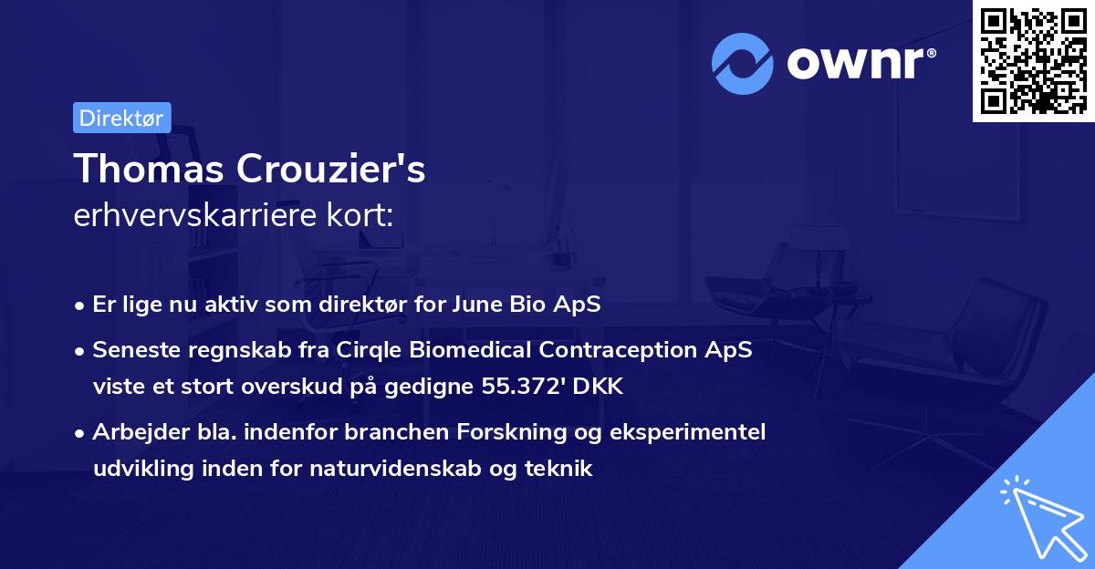 Thomas Crouzier's erhvervskarriere kort
