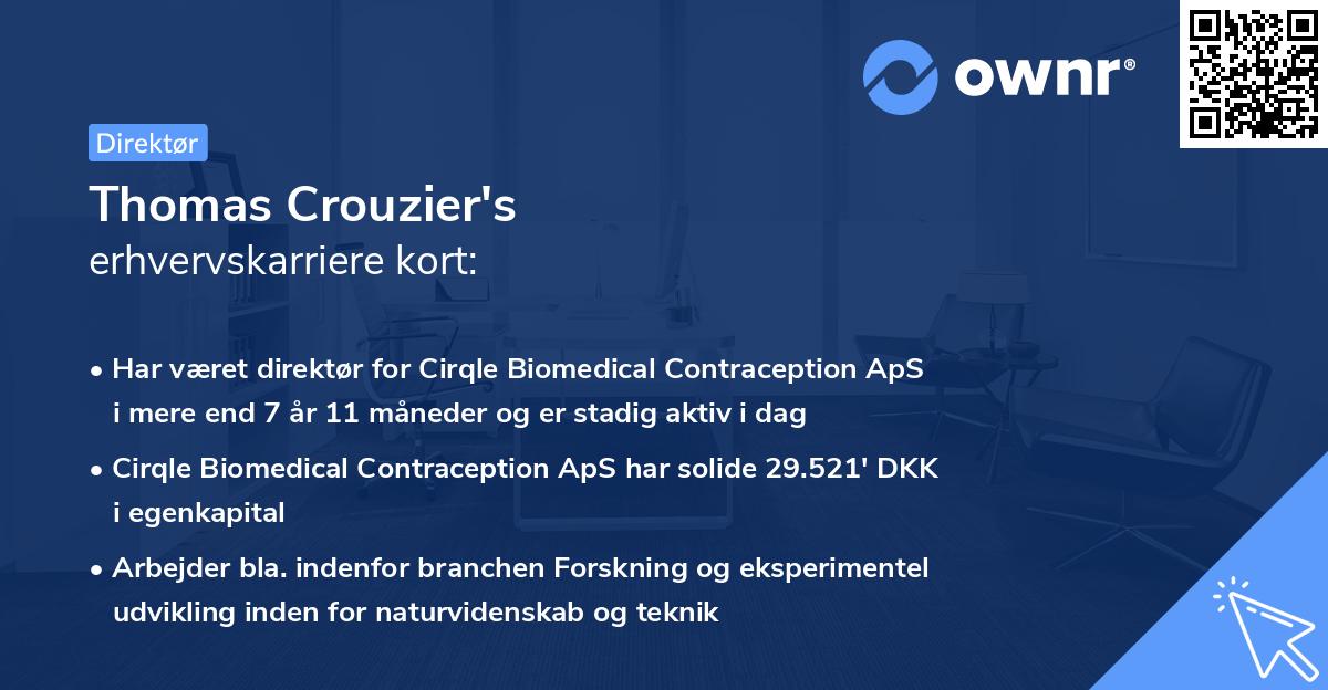 Thomas Crouzier's erhvervskarriere kort
