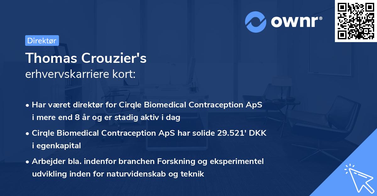 Thomas Crouzier's erhvervskarriere kort