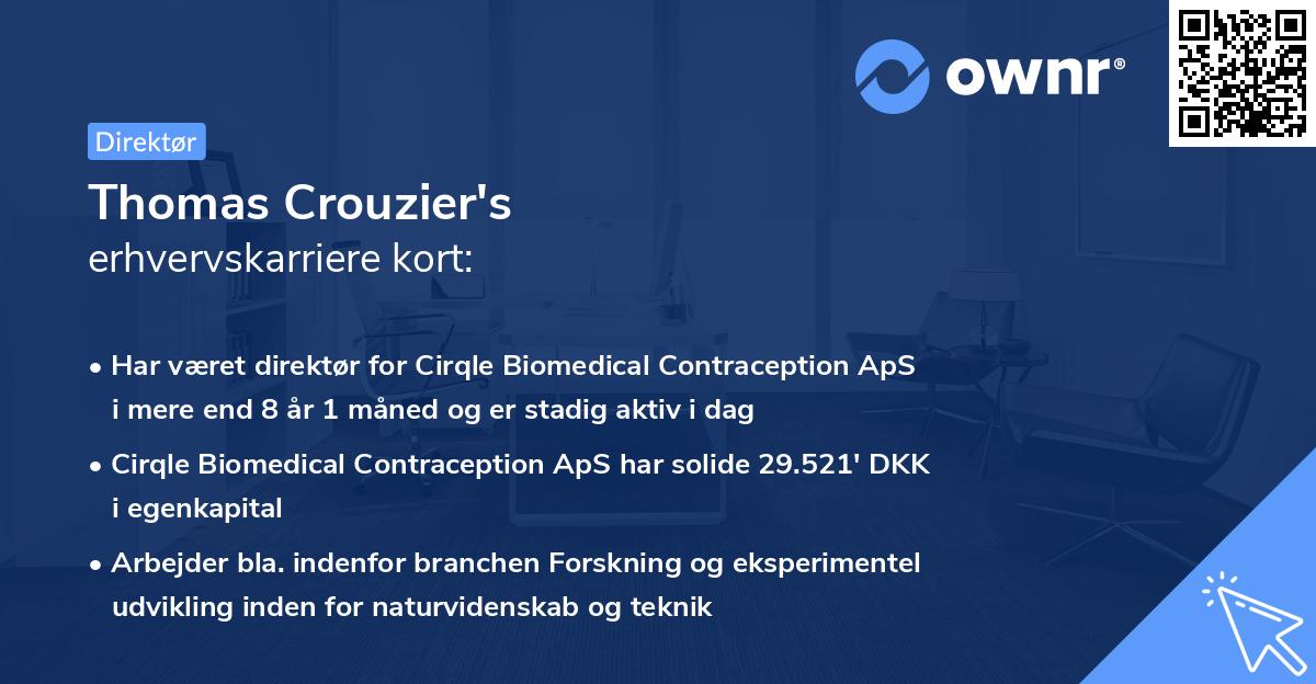 Thomas Crouzier's erhvervskarriere kort