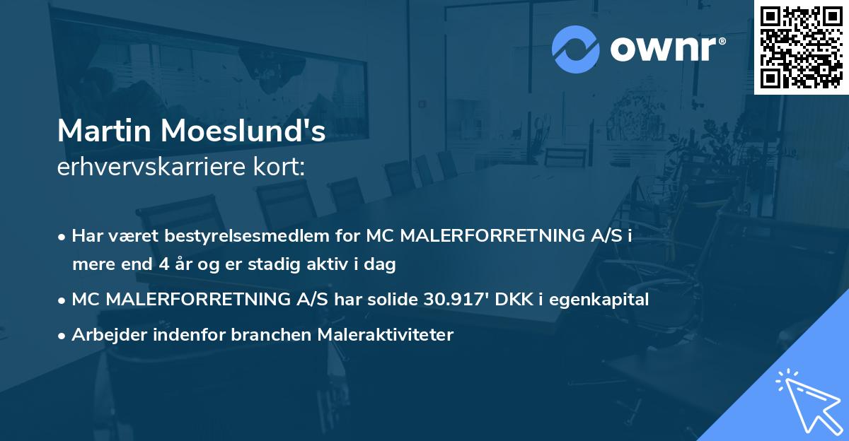 Martin Moeslund's erhvervskarriere kort