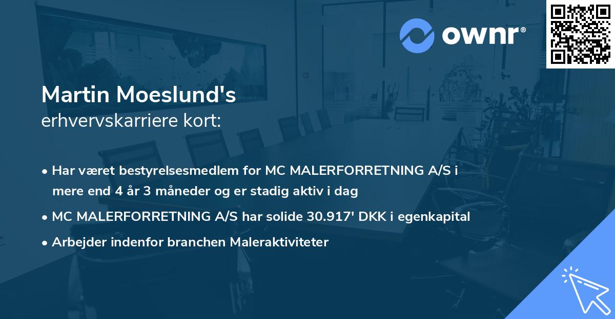 Martin Moeslund's erhvervskarriere kort