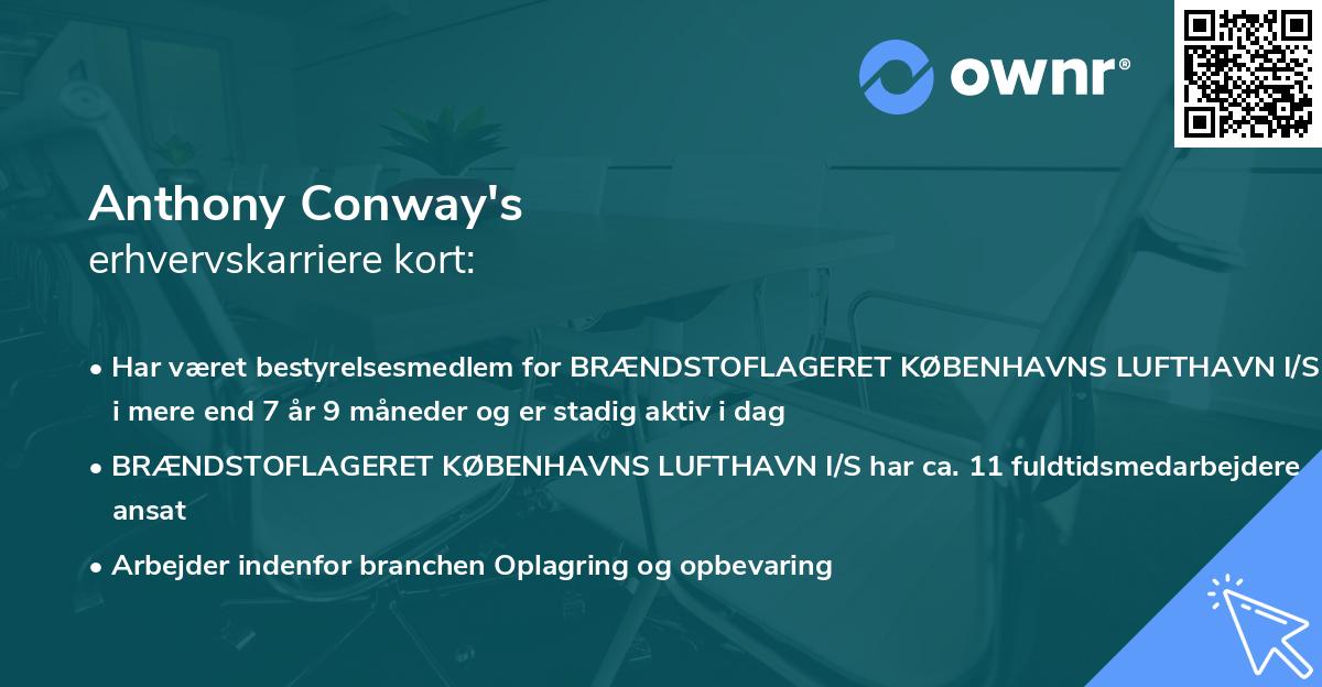 Anthony Conway's erhvervskarriere kort