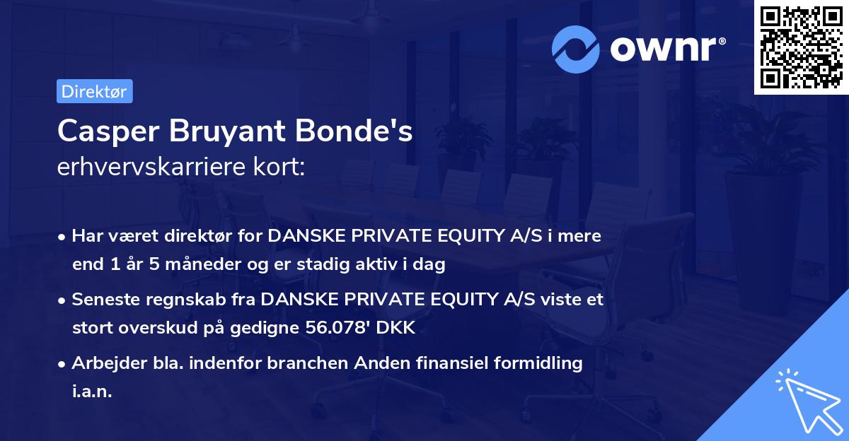 Casper Bruyant Bonde's erhvervskarriere kort