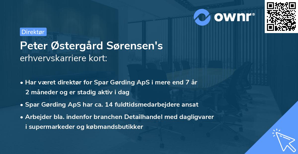Peter Østergård Sørensen's erhvervskarriere kort