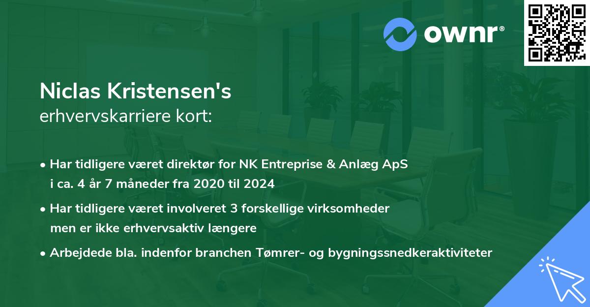 Niclas Kristensen's erhvervskarriere kort