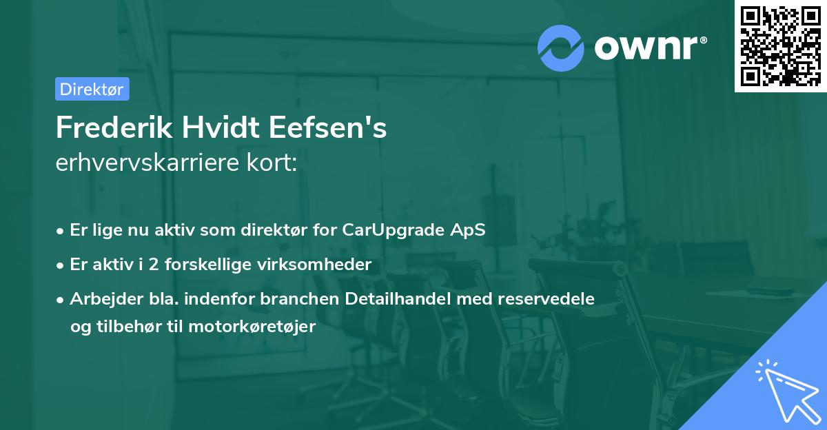Frederik Hvidt Eefsen's erhvervskarriere kort