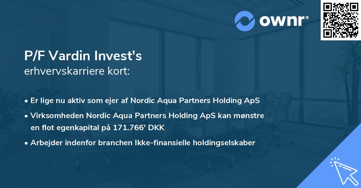 P/F Vardin Invest's erhvervskarriere kort