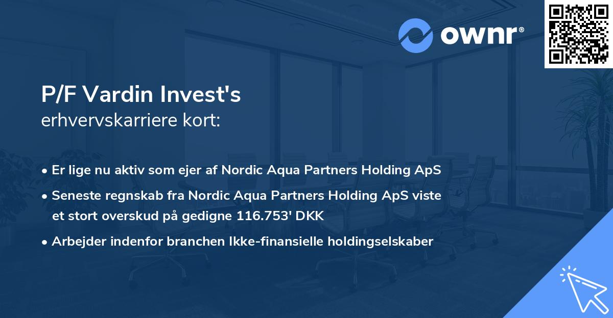 P/F Vardin Invest's erhvervskarriere kort