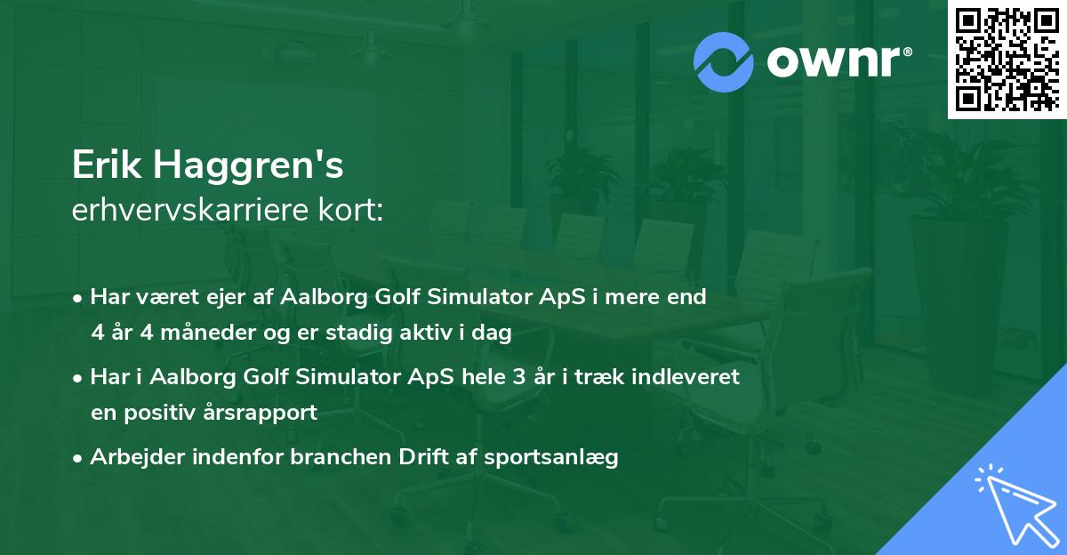 Erik Haggren's erhvervskarriere kort