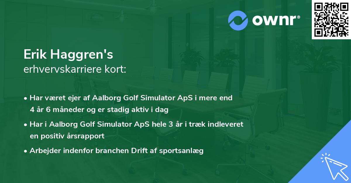 Erik Haggren's erhvervskarriere kort