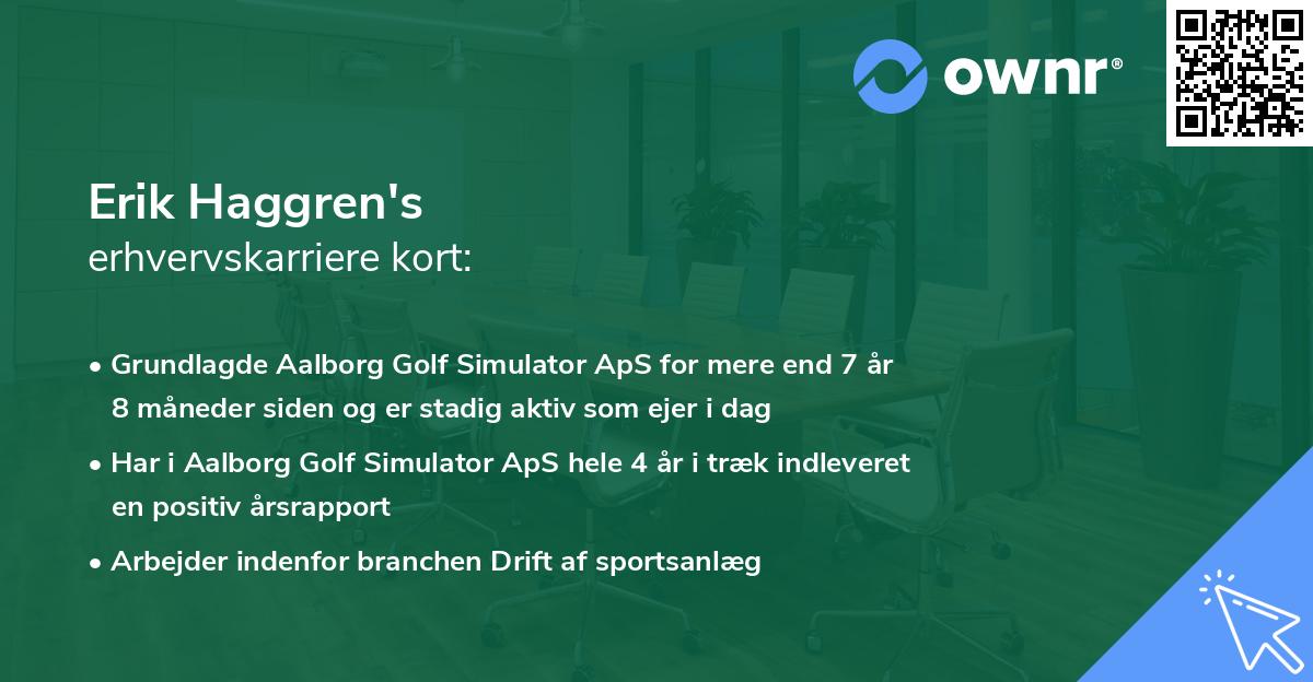 Erik Haggren's erhvervskarriere kort