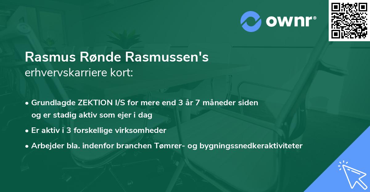 Rasmus Rønde Rasmussen's erhvervskarriere kort