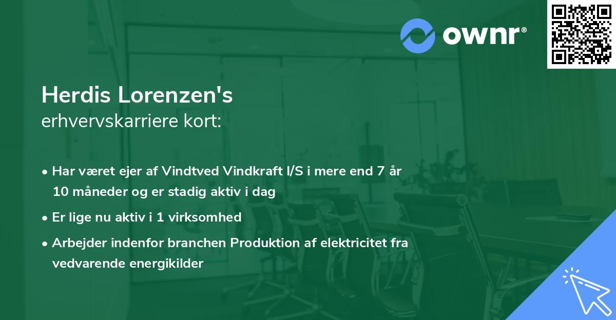 Herdis Lorenzen's erhvervskarriere kort