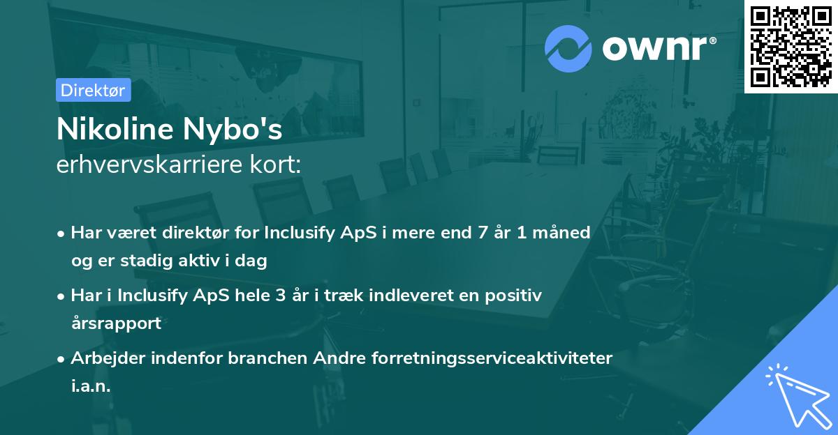 Nikoline Nybo's erhvervskarriere kort