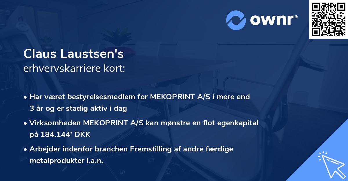 Claus Laustsen's erhvervskarriere kort