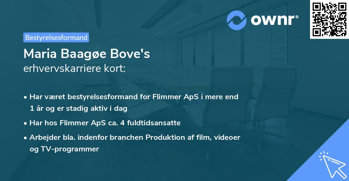 Maria Baagøe Bove's erhvervskarriere kort