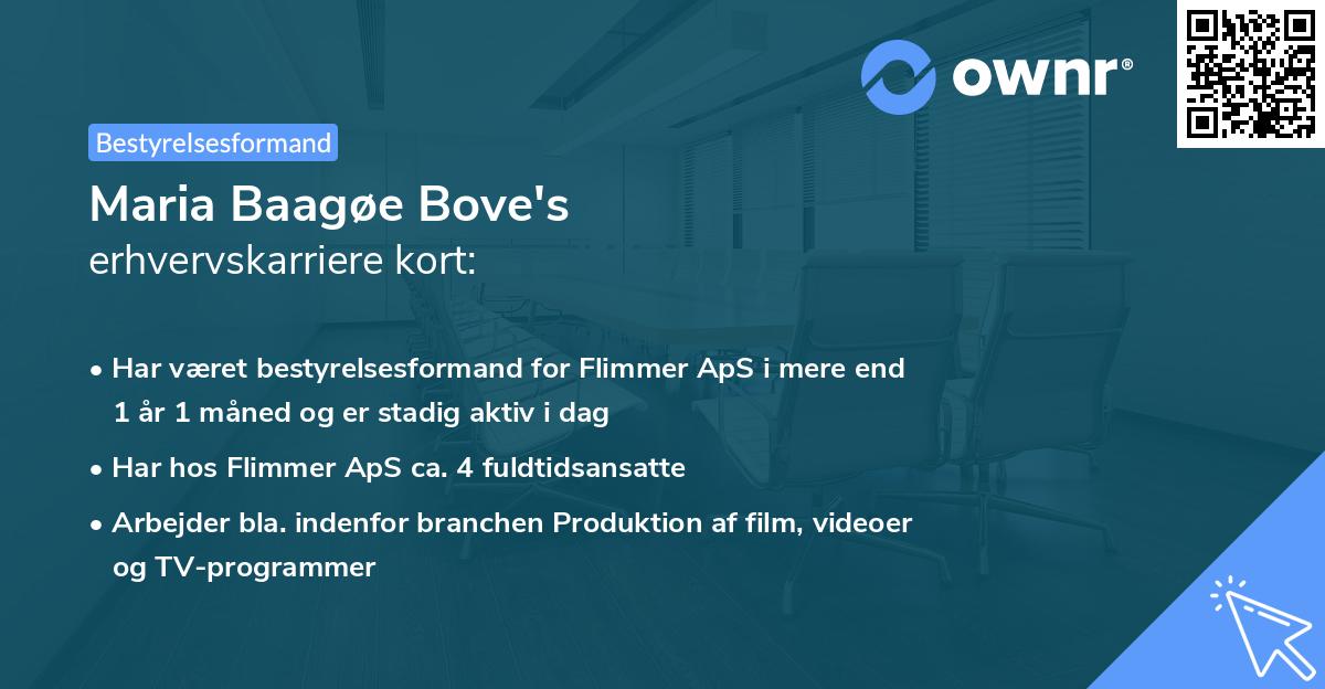 Maria Baagøe Bove's erhvervskarriere kort