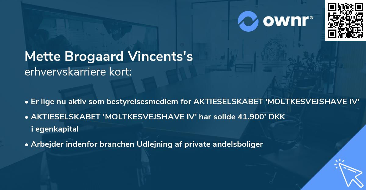 Mette Brogaard Vincents's erhvervskarriere kort