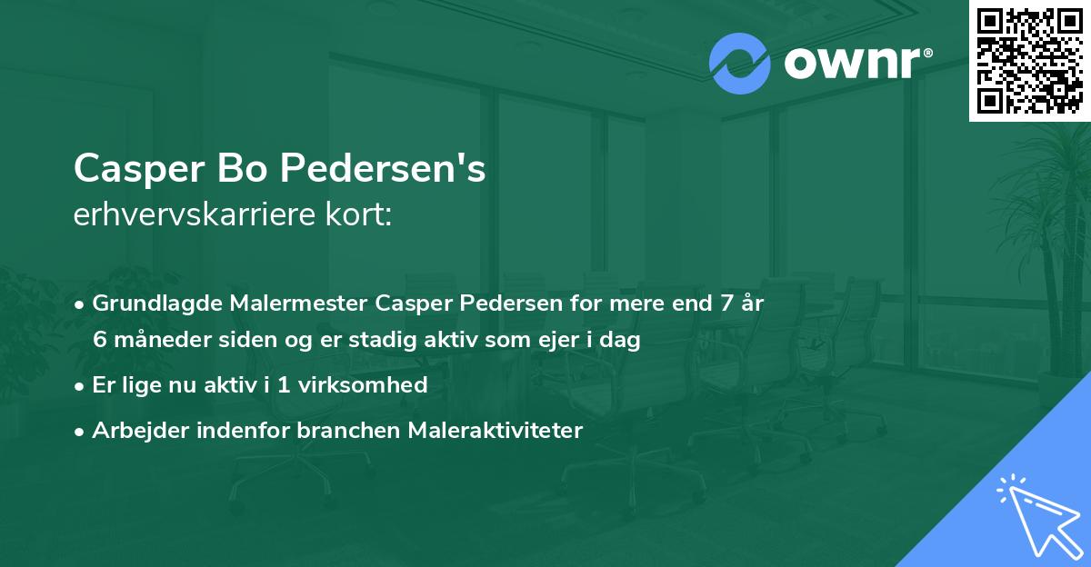 Casper Bo Pedersen's erhvervskarriere kort