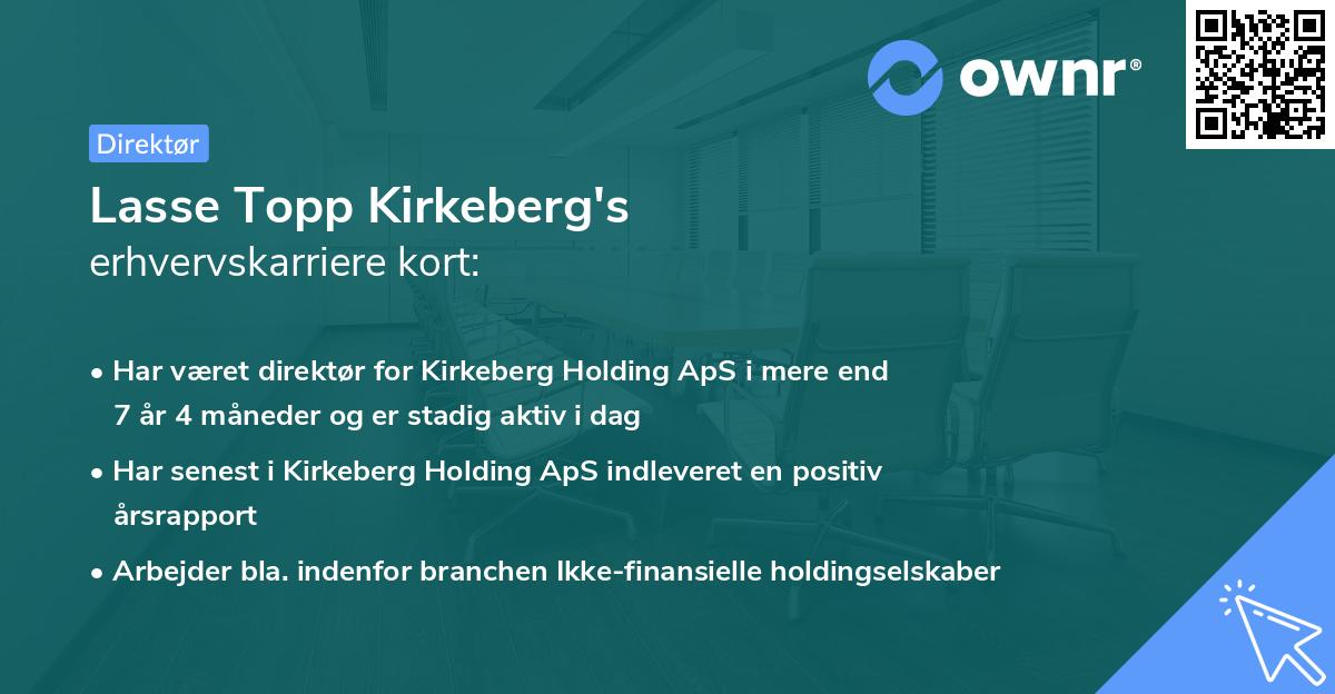 Lasse Topp Kirkeberg's erhvervskarriere kort