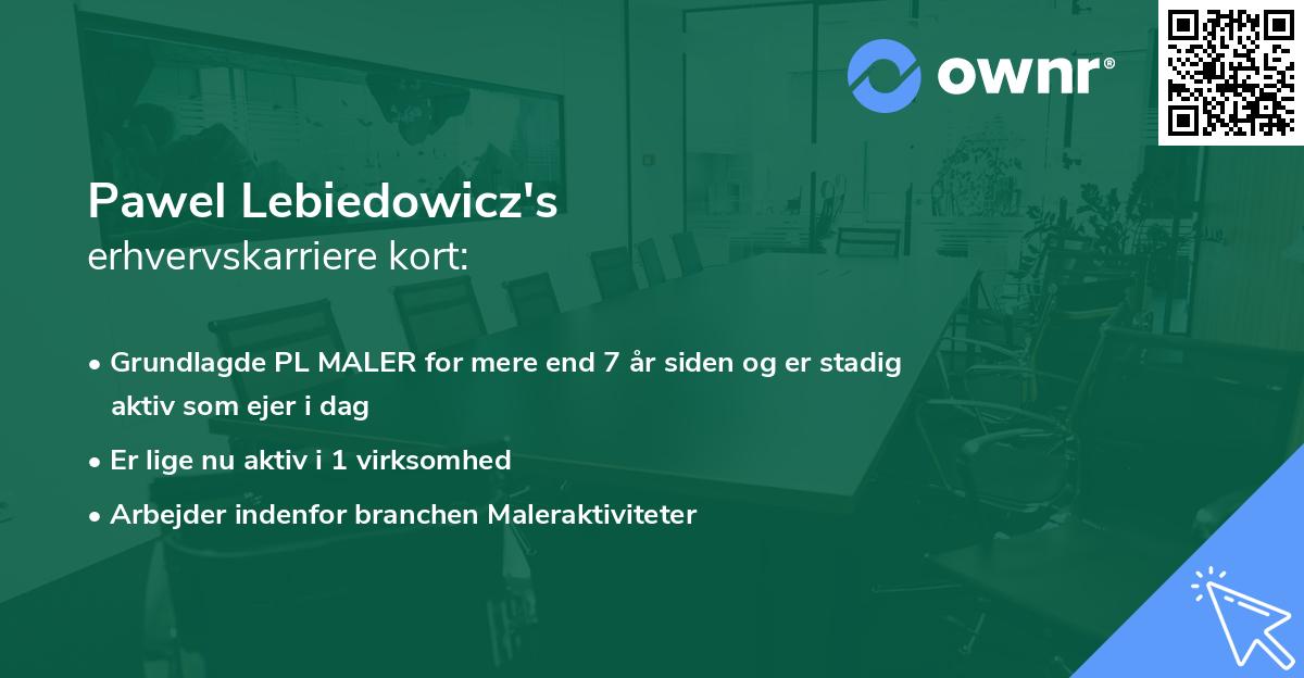 Pawel Lebiedowicz's erhvervskarriere kort