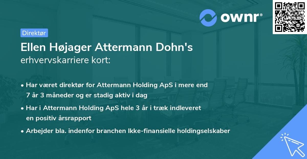 Ellen Højager Attermann Dohn's erhvervskarriere kort