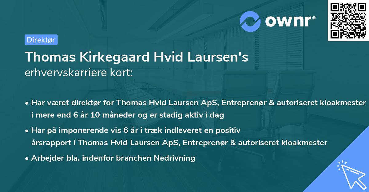 Thomas Kirkegaard Hvid Laursen's erhvervskarriere kort