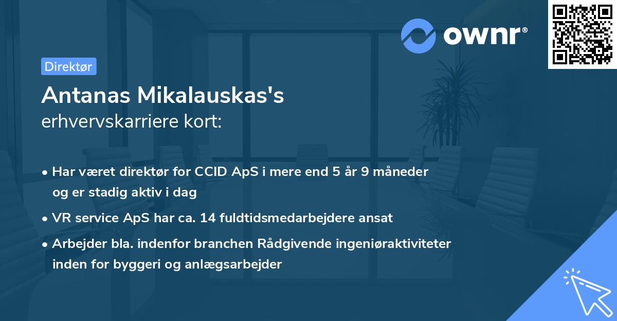 Antanas Mikalauskas's erhvervskarriere kort