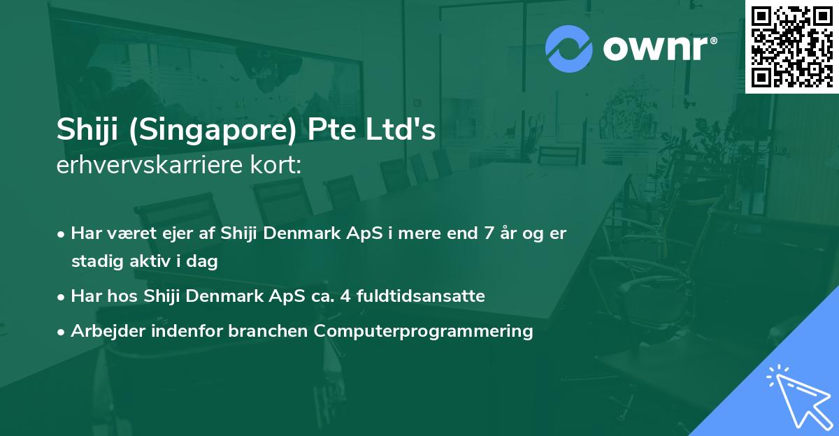 Shiji (Singapore) Pte Ltd's erhvervskarriere kort