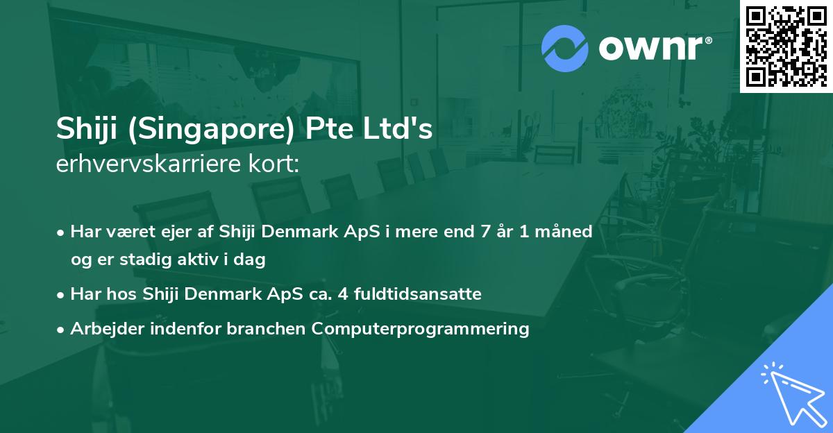 Shiji (Singapore) Pte Ltd's erhvervskarriere kort