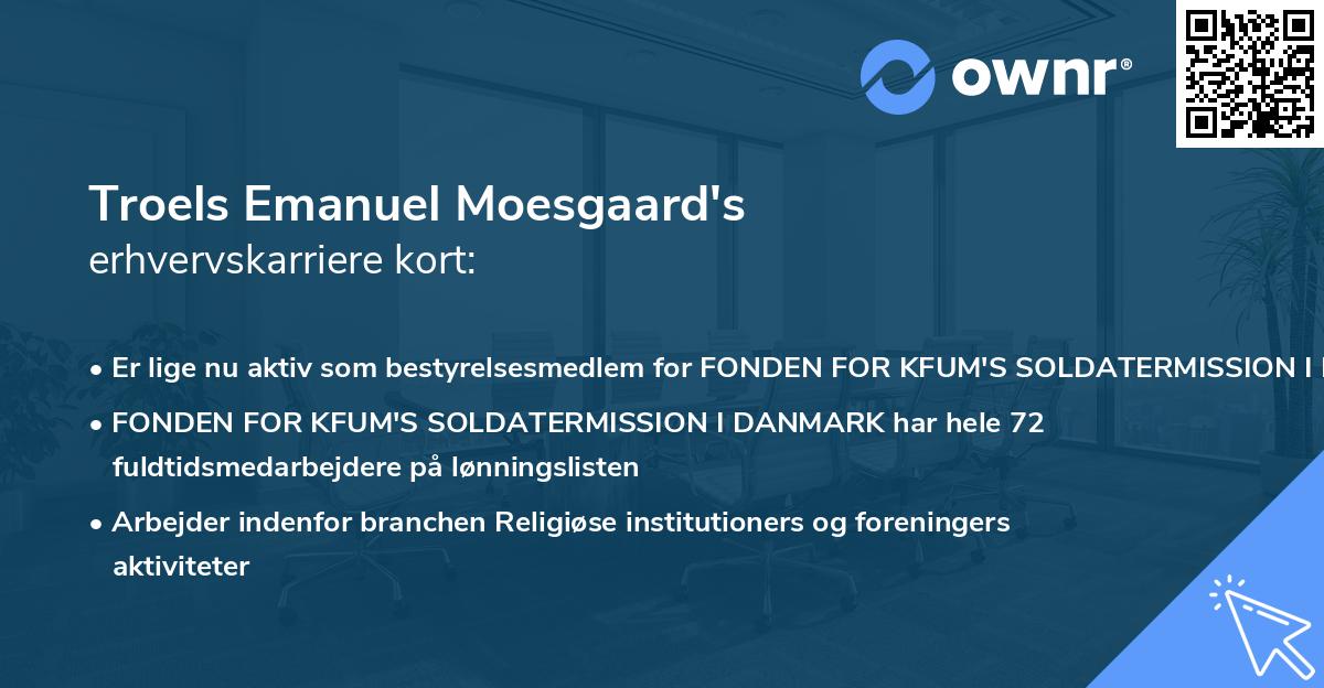 Troels Emanuel Moesgaard's erhvervskarriere kort
