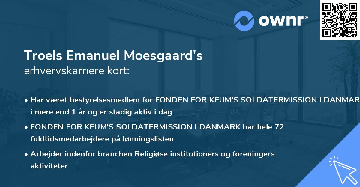 Troels Emanuel Moesgaard's erhvervskarriere kort