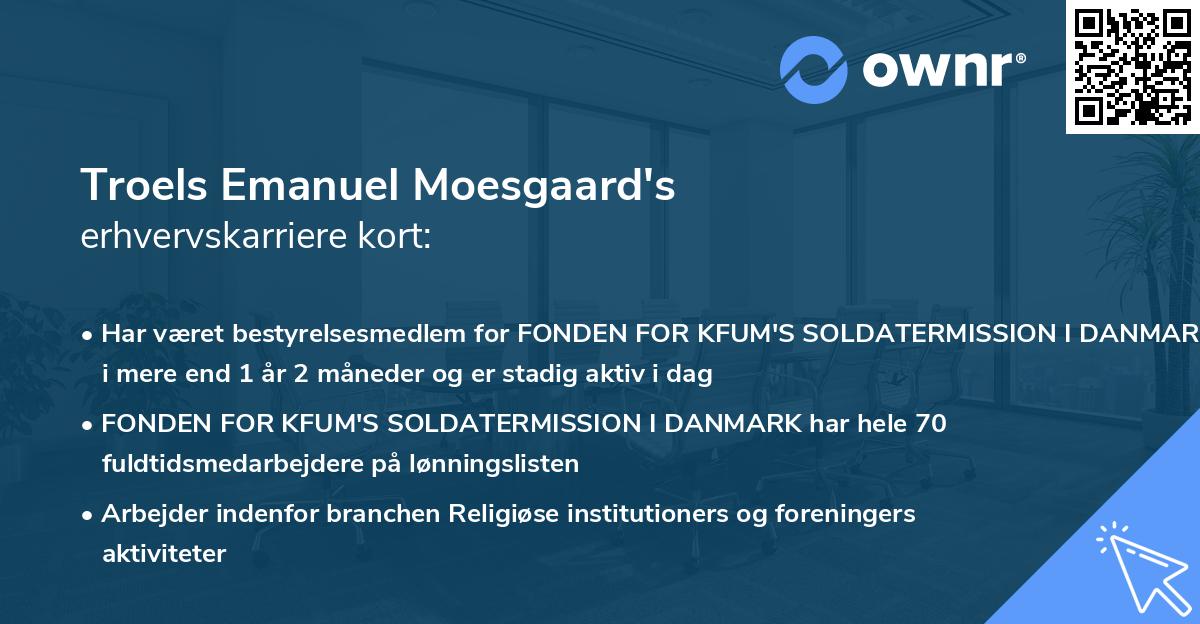 Troels Emanuel Moesgaard's erhvervskarriere kort