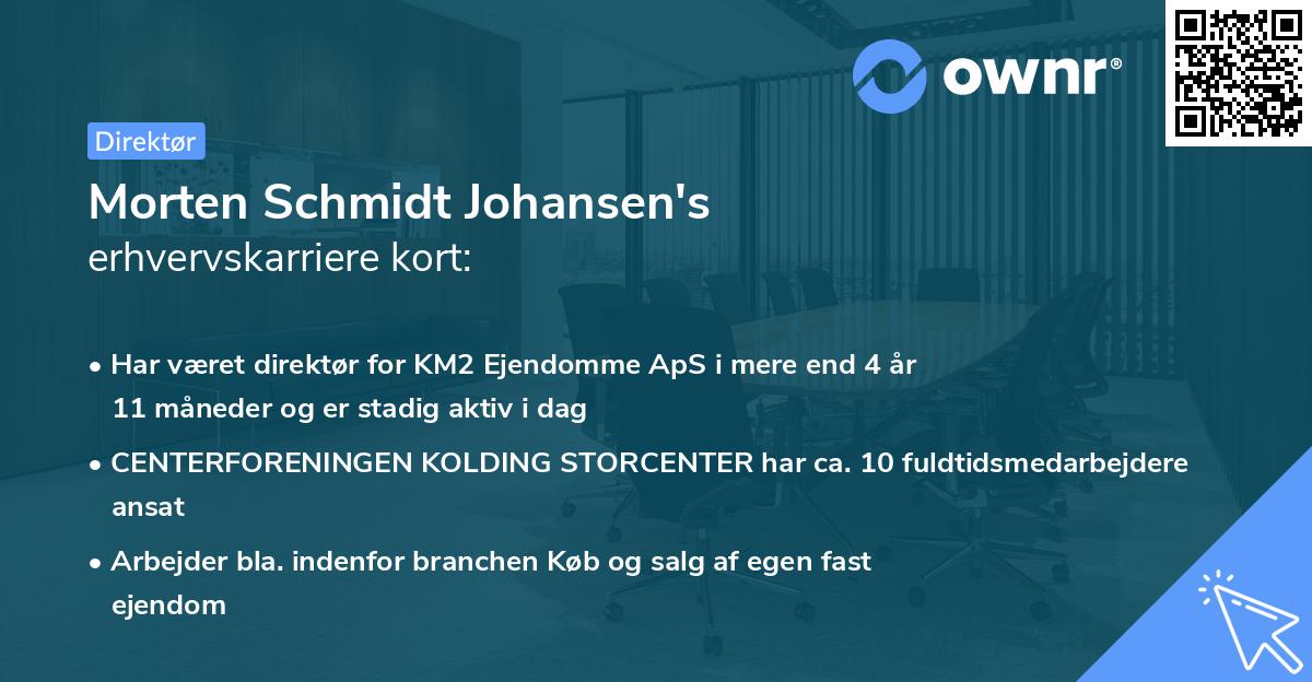 Morten Schmidt Johansen's erhvervskarriere kort