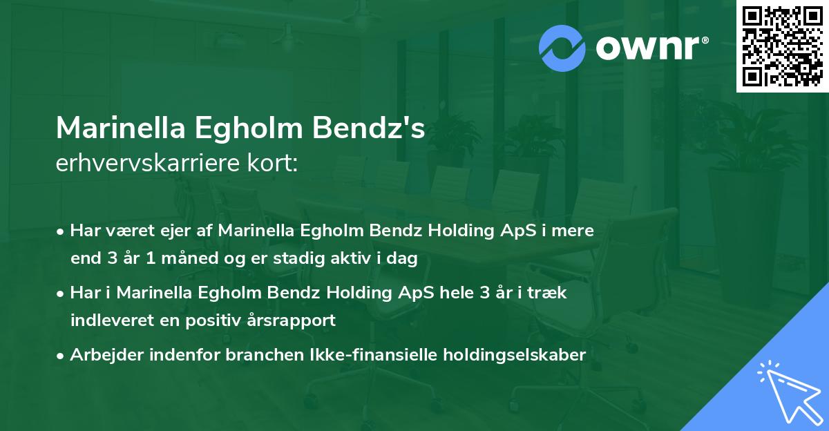 Marinella Egholm Bendz's erhvervskarriere kort