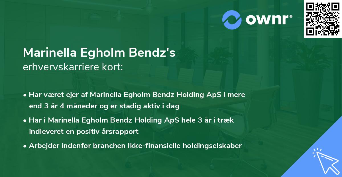 Marinella Egholm Bendz's erhvervskarriere kort