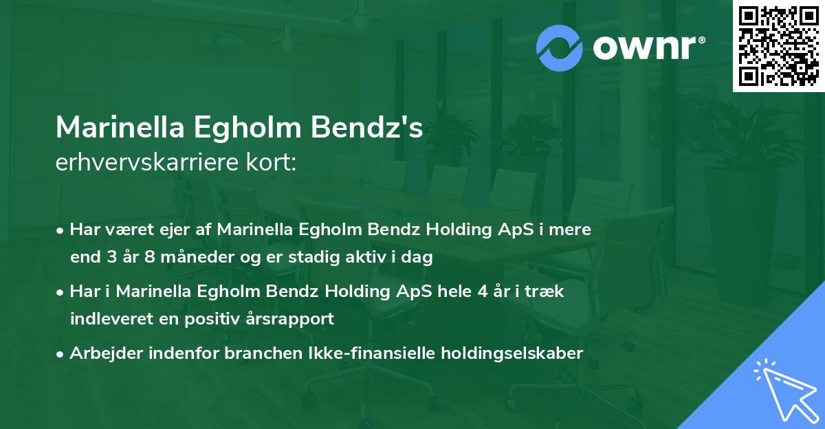 Marinella Egholm Bendz's erhvervskarriere kort