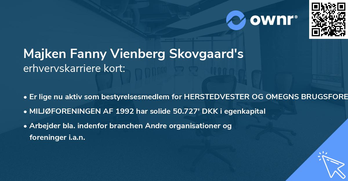 Majken Fanny Vienberg Skovgaard's erhvervskarriere kort