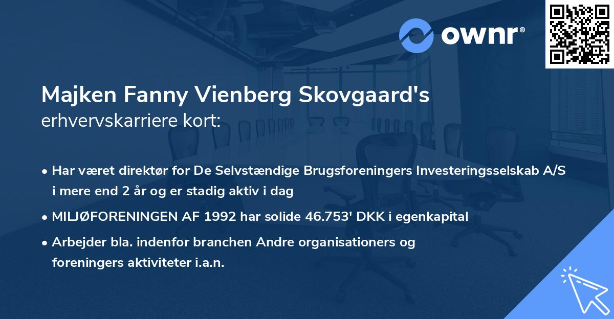Majken Fanny Vienberg Skovgaard's erhvervskarriere kort
