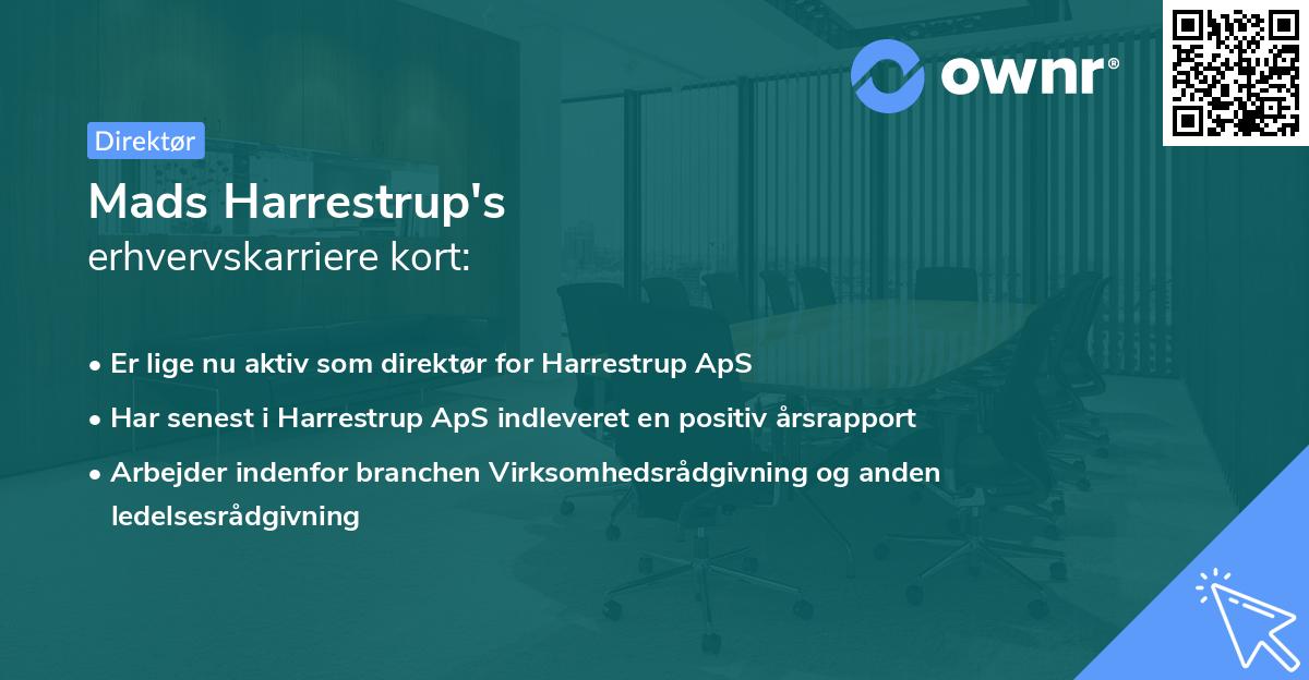Mads Harrestrup's erhvervskarriere kort