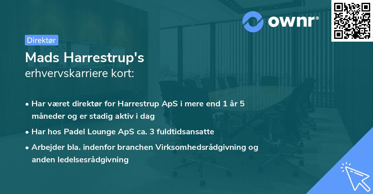 Mads Harrestrup's erhvervskarriere kort