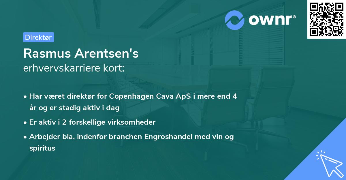 Rasmus Arentsen's erhvervskarriere kort